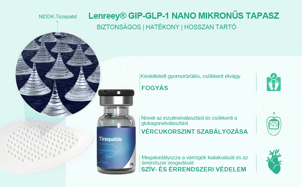 Lenreey® GIP+GLP-1 nano mikrotű tapasz👩⚕️ (Fájdalommentes, hosszan tartó, kezeli a cukorbetegséget, az elhízást és a szív- és érrendszeri betegségeket)✅
