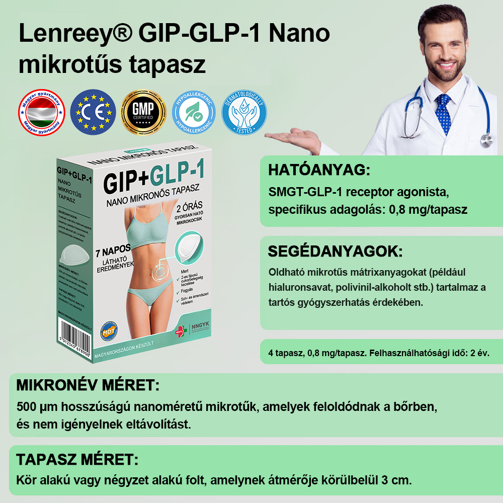 Lenreey® GIP+GLP-1 nano mikrotű tapasz👩⚕️ (Fájdalommentes, hosszan tartó, kezeli a cukorbetegséget, az elhízást és a szív- és érrendszeri betegségeket)✅