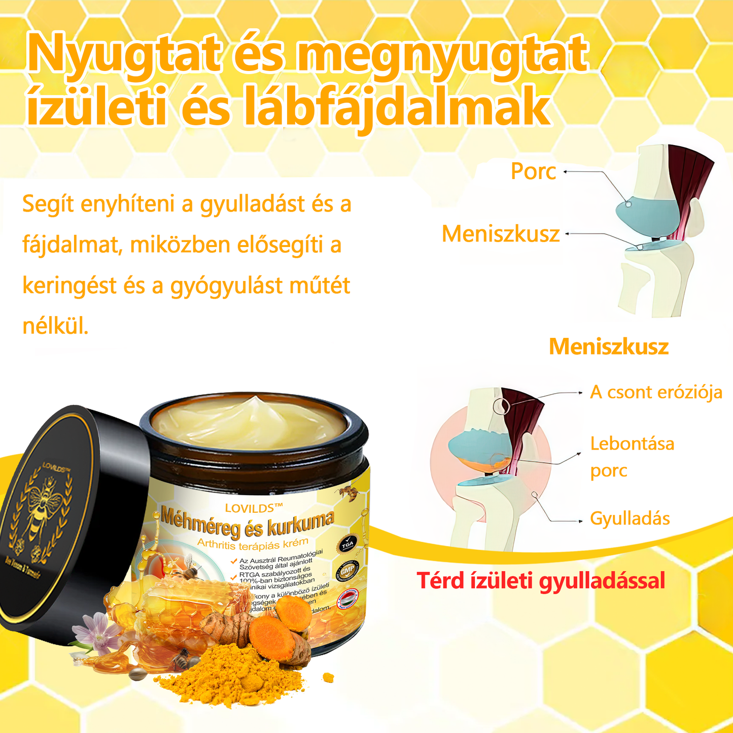 ✅Hivatalos üzlet: 𝐋𝐎𝐕𝐈𝐋𝐃𝐒™ Méhméreg fájdalomcsillapító csontgyógyító krém 👨⚕️Magyar Csontgyógyászok Egyesülete (EMA) jóváhagyásával (csökkenti az ízületi duzzanatot, fájdalmat, ízületi merevséget, fáradtságot, bőrpírt)