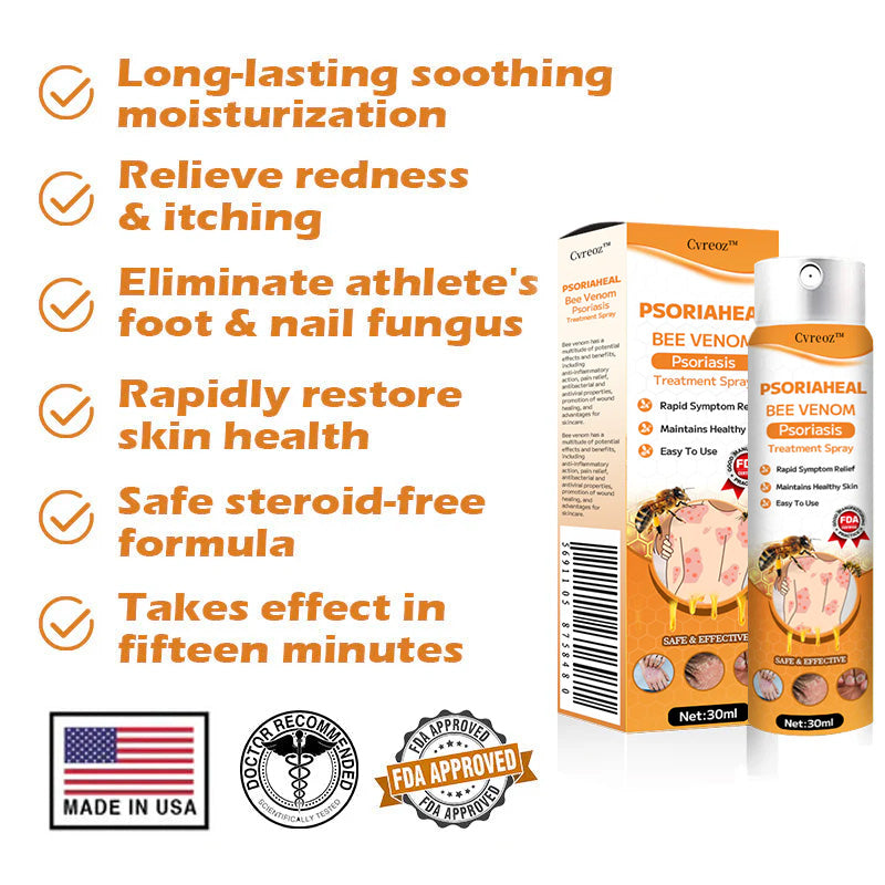đŸCvreozâą PsoriaHeal Bee Venom Psoriasis Treatment Spray(Suitable for all skin conditions)