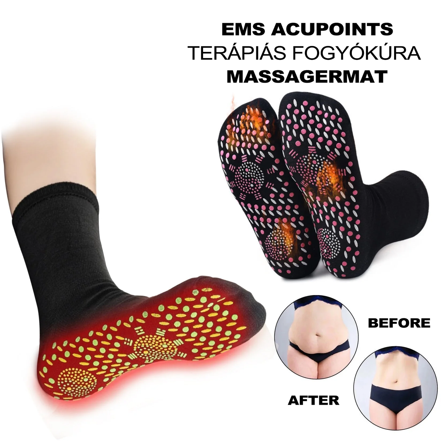 EXPECTSKY™ Tourmaline Thermal Circulation önmelegedő formázó zokni🧦（🔥Korlátozott idejű kedvezmény Utolsó 30 percre）