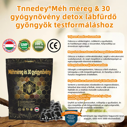 Utolsó nap 70% kedvezménnyel: Tnnedey® Méhméreg és 30 Herbal Detox lábfürdő gyöngy testszobrászathoz - Semmelweis Egyetemi Kórház ajánlásával 🧀