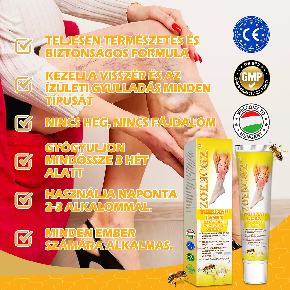 Zoencgz™👨‍⚕️✨Hivatalos márkabolt✨Méhméreg Arthritis & Varicose Vein Treatment Cream (NIPN & HSP Recommends)