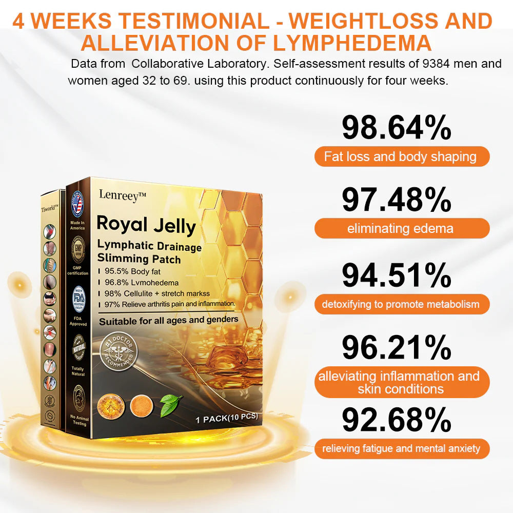 🎈Lenreey™ Royal Jelly Lymphatic Drainage Slimming Patch 🔥𝐋𝐢𝐦𝐢𝐭𝐞𝐝 𝐭𝐢𝐦𝐞 7𝟎% 𝐎𝐅𝐅🔥(𝚂𝚞𝚒𝚝𝚊𝚋𝚕𝚎 𝚏𝚘𝚛 𝚞𝚜𝚎 𝚋𝚢 𝚒𝚗𝚍𝚒𝚟𝚒𝚍𝚞𝚊𝚕𝚜 𝚘𝚏 𝚊𝚕𝚕 𝚊𝚐𝚎𝚜)🔥