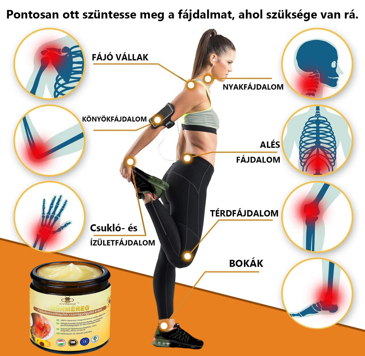 ArthroFree™ méhméreg fájdalomcsillapító és csontgyógyító krém (🐝Kifejezetten idősek számára készült, az OGYÉI ajánlja)